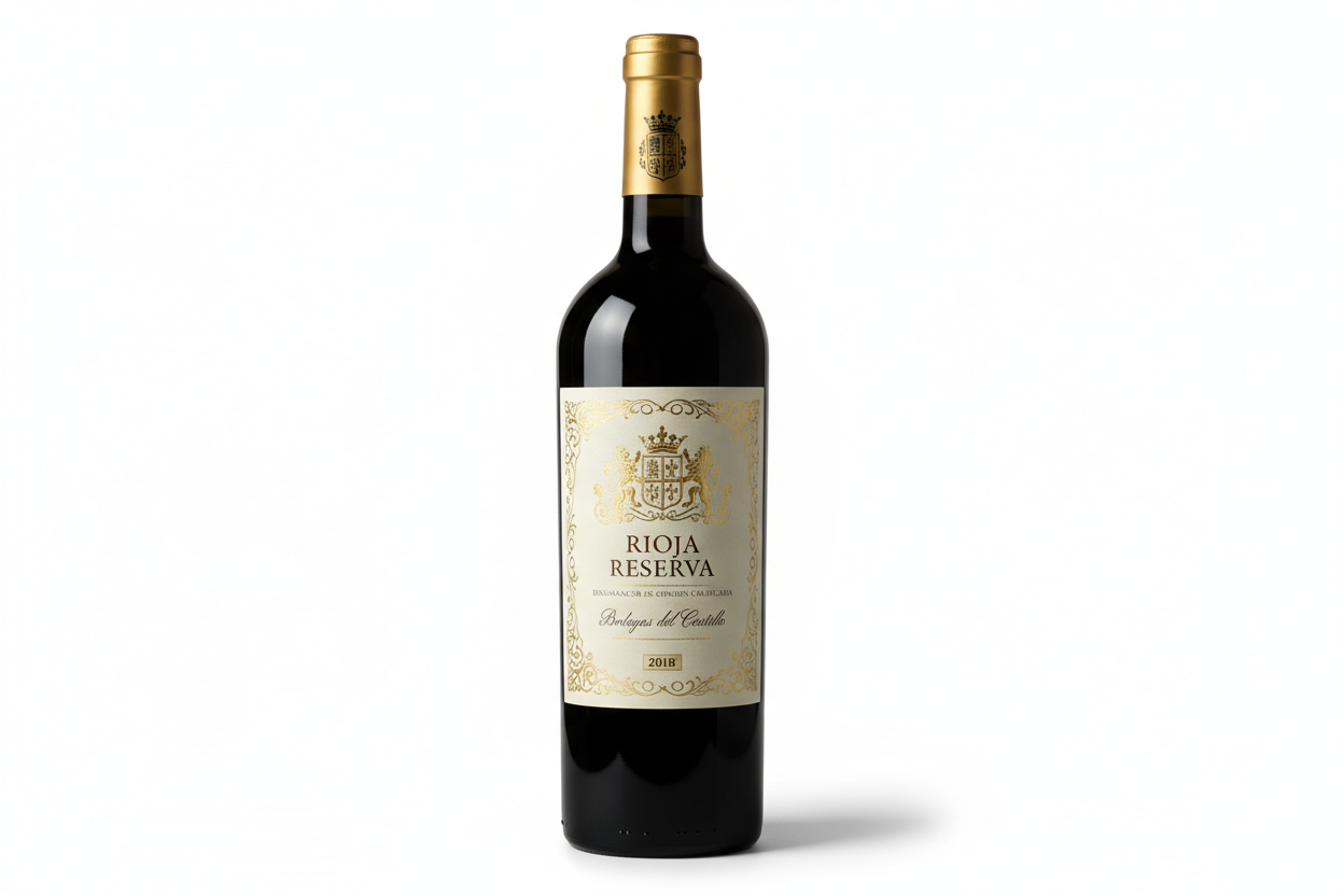 faça Vinho Espanhol Rioja Reserva com imagem existente e padrao