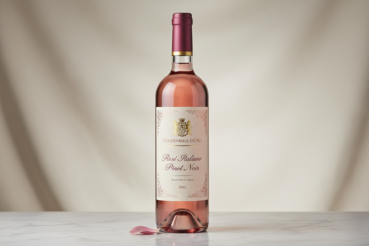 faça com cautela Rosé Italiano Pinot Noir com imagem existente e padrao