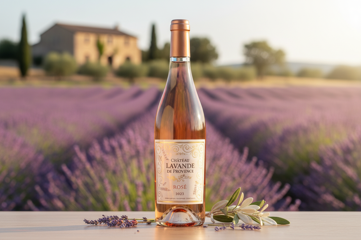 faça Rosé Provence Francês com imagem existente e padrao