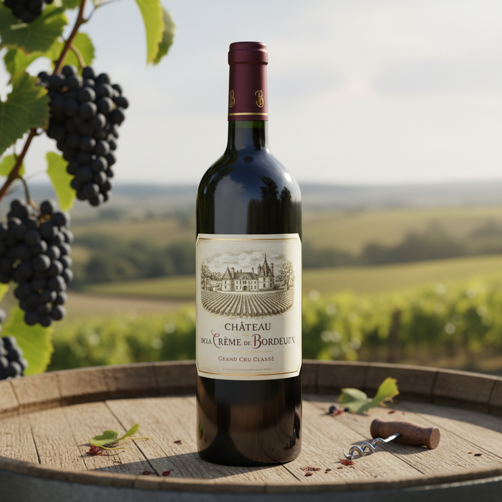 faça Vinho Francês Bordeaux Cru com imagem existente e padrao
