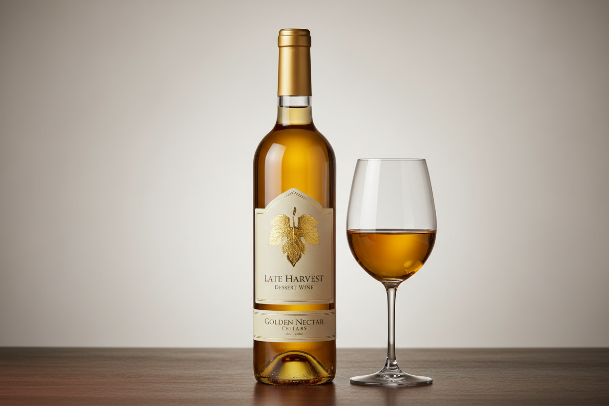 faça Vinho Late Harvest com imagem padrao e realista