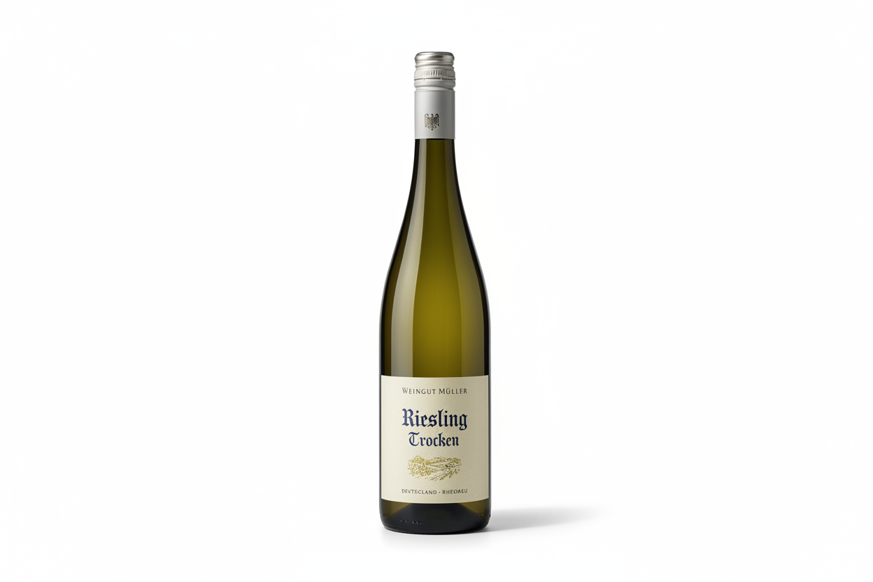 faça Vinho Riesling Alemão Trocken com imagem existente e padrao
